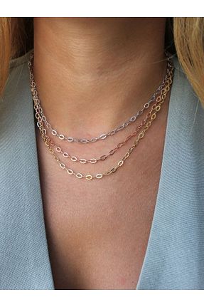 گردنبند نقره طلائی زنانه 925 عیار Neva Jewelry - کد 846988617