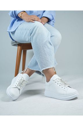 کفش اسنیکر سفید زنانه بند دار CLEOPATRA SHOES - کد 860429941