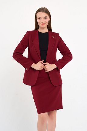 ست بالاتنه و پائین تنه زرشکی زنانه بافتنی Blue Black - کد 860234856
