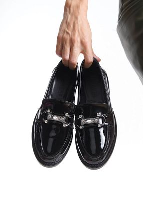 کفش لوفر مشکی زنانه چرم مصنوعی SH SİLVER MODA - کد 860418989