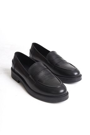 کفش لوفر مشکی زنانه چرم خالص ERNİLA - کد 859905699