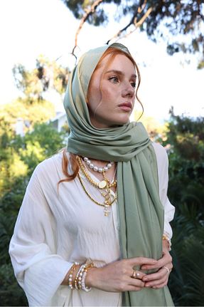 شال خاکی زنانه پنبه ای Mihrie - کد 860352114
