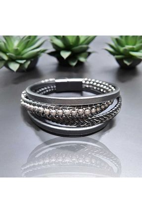 دستبند استیل (فولاد) مشکی مردانه استیل (فولاد) Öze Aksesuar - کد 860360062