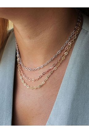 گردنبند نقره طلائی زنانه 925 عیار Neva Jewelry - کد 846988617