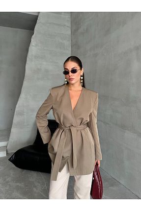 کت خاکی زنانه Relaxed Melike Bakar Boutique - کد 860452869