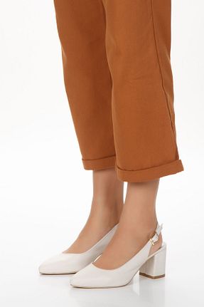 کفش پاشنه بلند کلاسیک بژ زنانه چرم خالص elvinshoes - کد 849877142
