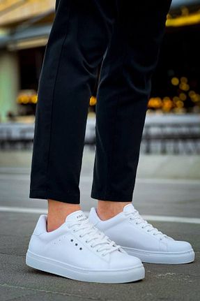 کفش اسنیکر سفید مردانه بند دار BZ Moda - کد 860524340
