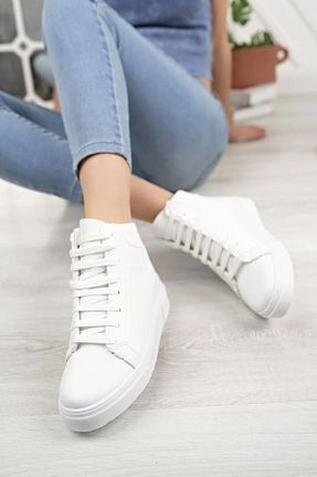بوت / نیم بوت سفید زنانه چرم مصنوعی Waresta - کد 860470651