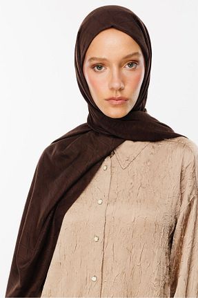 شال قهوه ای زنانه پنبه ای Mooncorn - کد 860196415