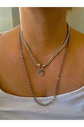 گردنبند جواهر زنانه روکش نقره alsaccessories - کد 860233217