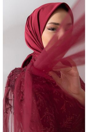 روسری زرشکی پلی استر Silk Home - کد 860216403