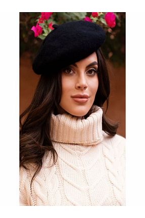 کلاه پشمی مشکی زنانه پنبه ای EKstore - کد 860240697