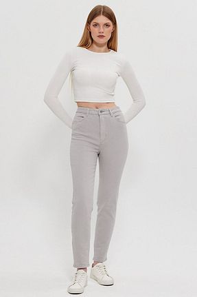 شلوار جین طوسی زنانه پاچه تنگ Ltb - کد 860400881