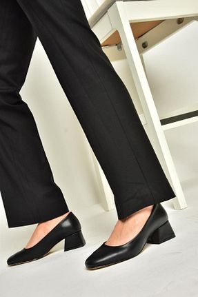 کفش پاشنه بلند کلاسیک مشکی زنانه چرم لاکی Fox Shoes - کد 860201520