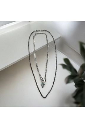 گردنبند جواهر زنانه روکش نقره alsaccessories - کد 860233217