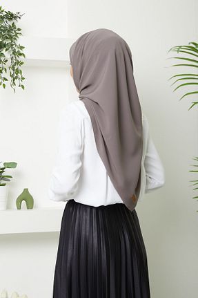 روسری طوسی کرپ ساتن ابریشم Golden Rose - کد 860235567