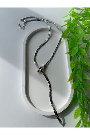 گردنبند استیل ( فولاد ) طلائی زنانه استیل (فولاد) Ebruli - کد 860389379