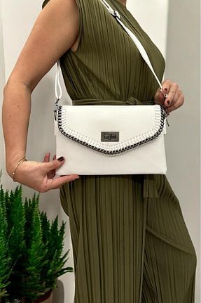 کیف پستچی سفید زنانه چرم مصنوعی Labarna - کد 860447540