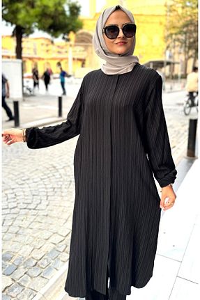 ست بالاتنه و پائین تنه حجاب مشکی زنانه رگولار ESRANUR - کد 860474432