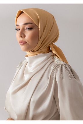 روسری طلائی پلی استر Silk Home - کد 860216443