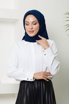 روسری سرمه ای کرپ ساتن ابریشم Golden Rose - کد 860235594