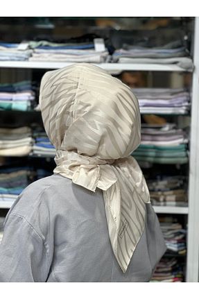 روسری بژ پنبه ای PİRAMİT - کد 860239884