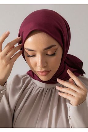 روسری زرشکی پلی استر Silk Home - کد 860246222