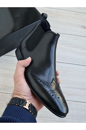بوت / نیم بوت مشکی مردانه چرم خالص Özel Yapım - کد 645425842