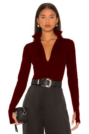 بادی زرشکی زنانه یقه هفت PERLAVİSTA - کد 860350807