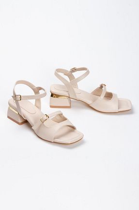 کفش پاشنه بلند کلاسیک بژ زنانه چرم مصنوعی elvinshoes - کد 841159608