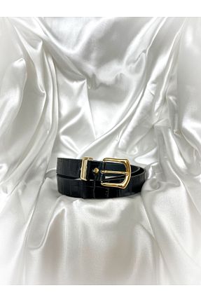 کمربند مشکی زنانه چرم مصنوعی FREYA MODA - کد 855808601