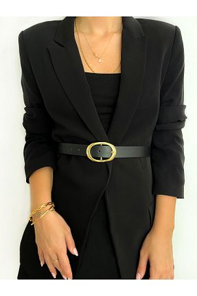 کمربند مشکی زنانه چرم مصنوعی FREYA MODA - کد 855807334