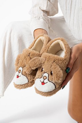 پاندوف قهوه ای بچه گانه پارچه ای Moda Devrin - کد 860438411