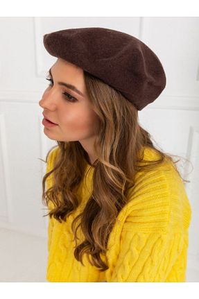 کلاه پشمی قهوه ای زنانه پنبه ای EKstore - کد 860240667