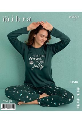 ست لباس راحتی سبز زنانه طرح دار Mihra - کد 860256656
