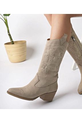 بوت / نیم بوت قهوه ای زنانه چرم مصنوعی Glam Step Shoess - کد 860271482