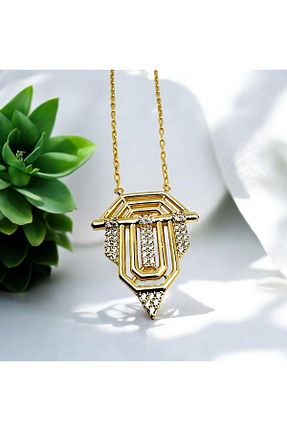 گردنبند استیل ( فولاد ) طلائی زنانه استیل (فولاد) Marlenka - کد 860404120