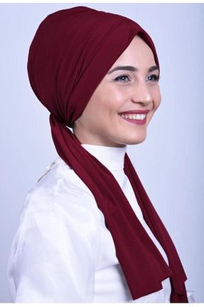 روسری زرشکی پنبه پلی استر Moda Asse - کد 860460668