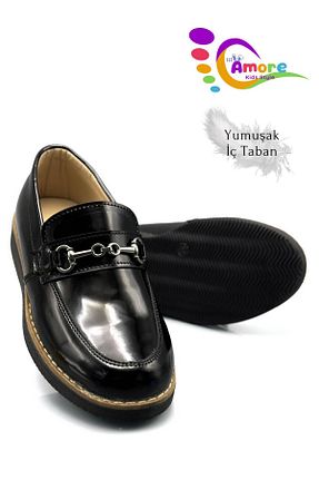 کفش کلاسیک مشکی بچه گانه چرم لاکی sermoda - کد 860460847
