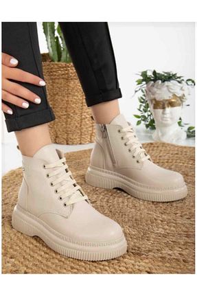 بوت برفی بژ زنانه چرم مصنوعی imka - کد 860238555