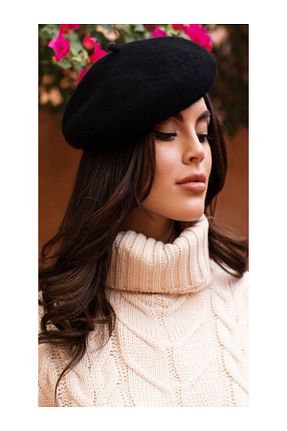 کلاه پشمی مشکی زنانه پنبه ای EKstore - کد 860240697