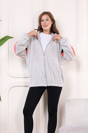 پانچو طوسی زنانه %100 پنبه BELİNDA - کد 860254300
