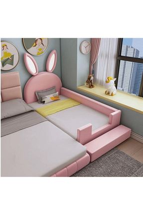 تخت خواب بچه گانه و مونته سوری صورتی MDF Puf Bebe - کد 860256600