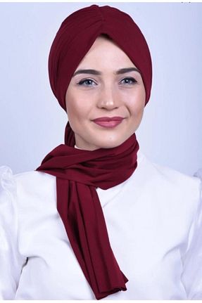 روسری زرشکی پنبه پلی استر Moda Asse - کد 860460668