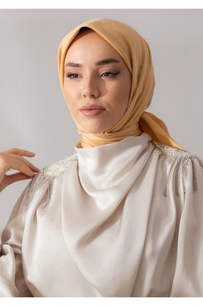روسری طلائی پلی استر Silk Home - کد 860216443