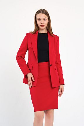 ست بالاتنه و پائین تنه قرمز زنانه بافتنی Blue Black - کد 860235819