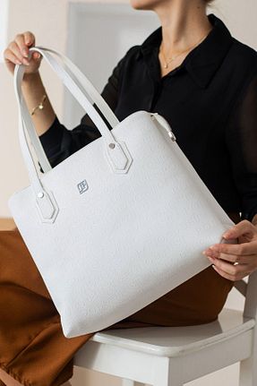 کیف دوشی سفید زنانه چرم مصنوعی Just Polo - کد 860373808