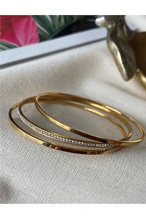 دستبند استیل (فولاد) طلائی زنانه استیل ضد زنگ Trendperi - کد 860428438