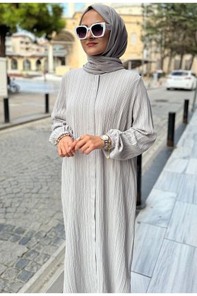 ست بالاتنه و پائین تنه حجاب طوسی زنانه گشاد ESRANUR - کد 860474474