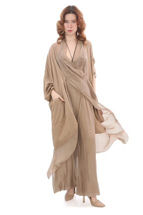 شلوار قهوه ای زنانه پارچه Bohem Stil - کد 751161038